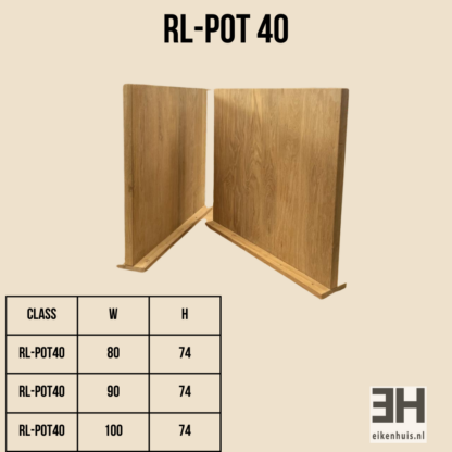 Tafelpoten van massief eikenhout RL-pot-40 – 74 cm - Afbeelding 2