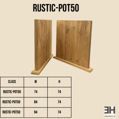 Tafelpoten van massief eikenhout Rusticpot-50 – 74 cm - Afbeelding 2