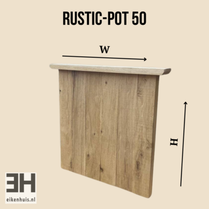 Tafelpoten van massief eikenhout Rusticpot-50 – 74 cm