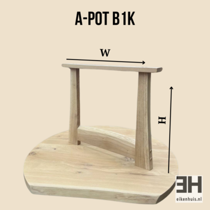 Tafelpoten van massief eikenhout A-pot – B1K40